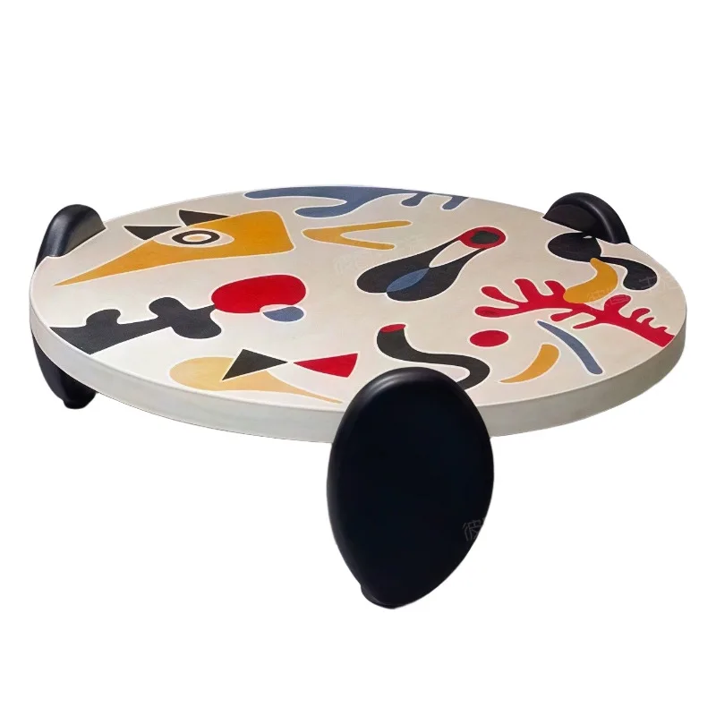 French art painted vintage tea table, dopaminee round solid wood coffee table furniture
French art painted vintage tea table, dopaminee round solid wood coffee table furniture