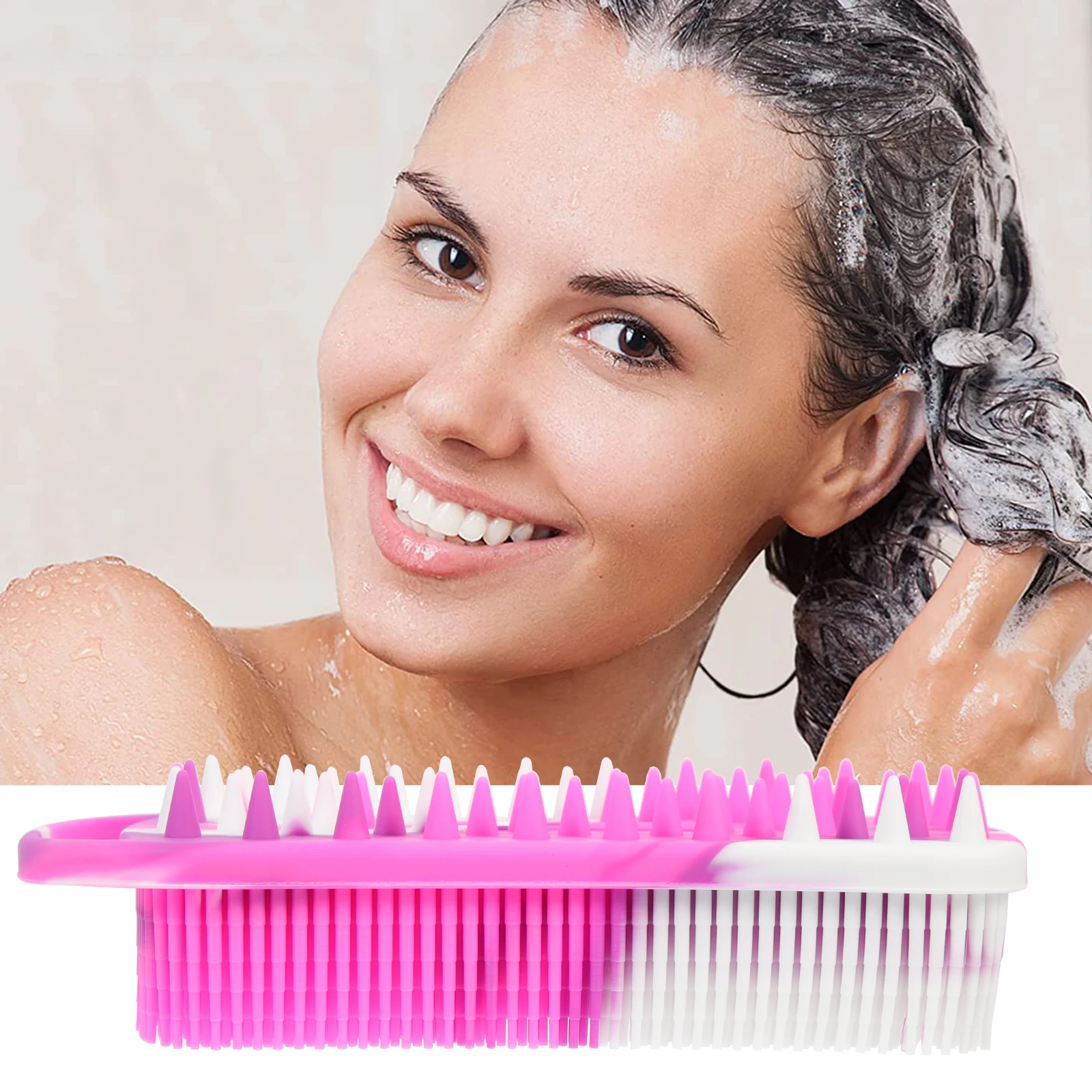 Silicone Shower Scrubber Massage Brush Exfoliating Bath Brush for Body Hair Scalp Circulation Improvement Soft Silicone Loofah
Silicone Shower Scrubber Massage Brush Exfoliating Bath Brush for Body Hair Scalp Circulation Improvement Soft Silicone Loofah