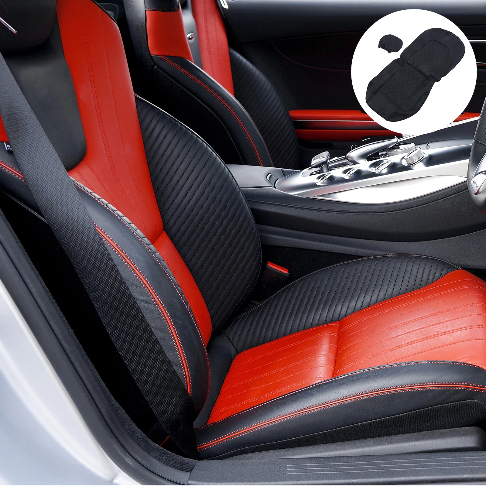 2 Pieces Red Car Seat Cover PU Artificial Automotive Seat Covers for Front Seats All Seasons Protector
2 Pieces Red Car Seat Cover PU Artificial Automotive Seat Covers for Front Seats All Seasons Protector