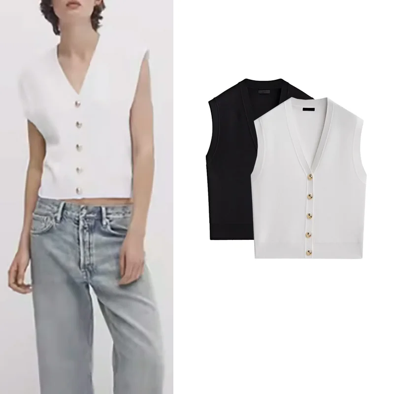 Golden Button Knitted Vest Cardigan Inner Wear ort Jaet MD Women's New 2024 Fragile Sle Polyester Fiber 00% Regular Le...
Golden Button Knitted Vest Cardigan Inner Wear ort Jaet MD Women's New 2024 Fragile Sle Polyester Fiber 00% Regular Le...