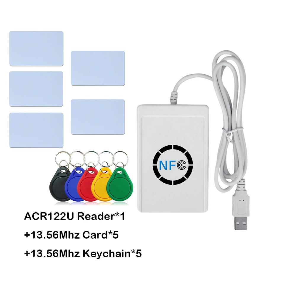 USB ACR122U Smart Chip Reader IC 13,56 МГц NFC RFID Card Reader Writer Для всех 4 типов NFC (ISO/IEC18092) Теги +1 SDK CD
USB ACR122U Smart Chip Reader IC 13,56 МГц NFC RFID Card Reader Writer Для всех 4 типов NFC (ISO/IEC18092) Теги +1 SDK CD