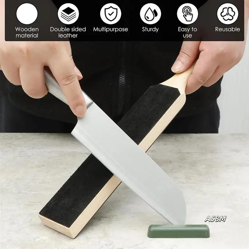 Leather Strop For Knife Sharpening Double Side Stropping Block With Ergonomic Handle For Sharpening Knives, Woodcarving
Leather Strop For Knife Sharpening Double Side Stropping Block With Ergonomic Handle For Sharpening Knives, Woodcarving