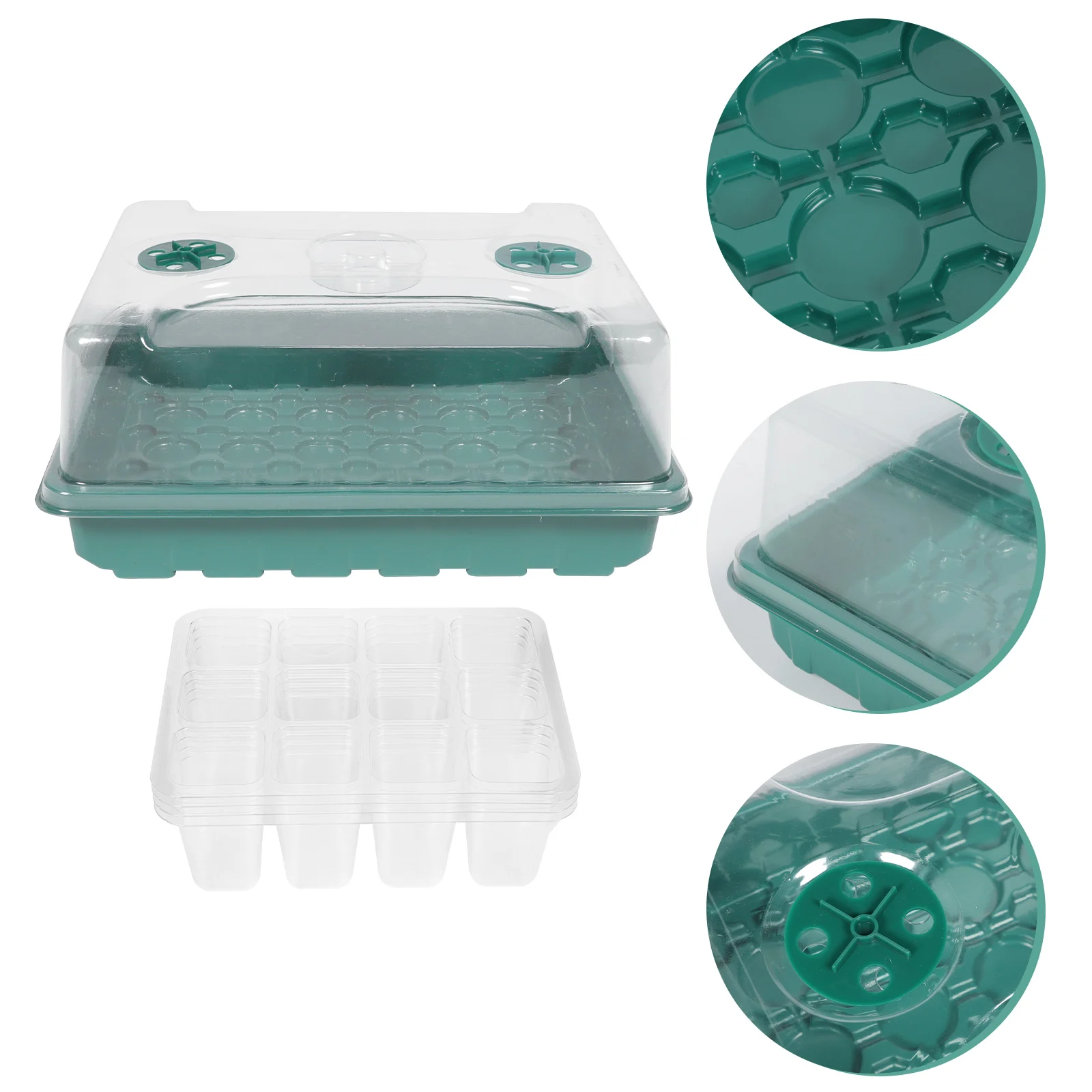 1 set Planting Box Set 12-Hole Trays Germination Starter PP Dome Growing Sowing Tray Seedling Pot Garden Accessories
1 set Planting Box Set 12-Hole Trays Germination Starter PP Dome Growing Sowing Tray Seedling Pot Garden Accessories