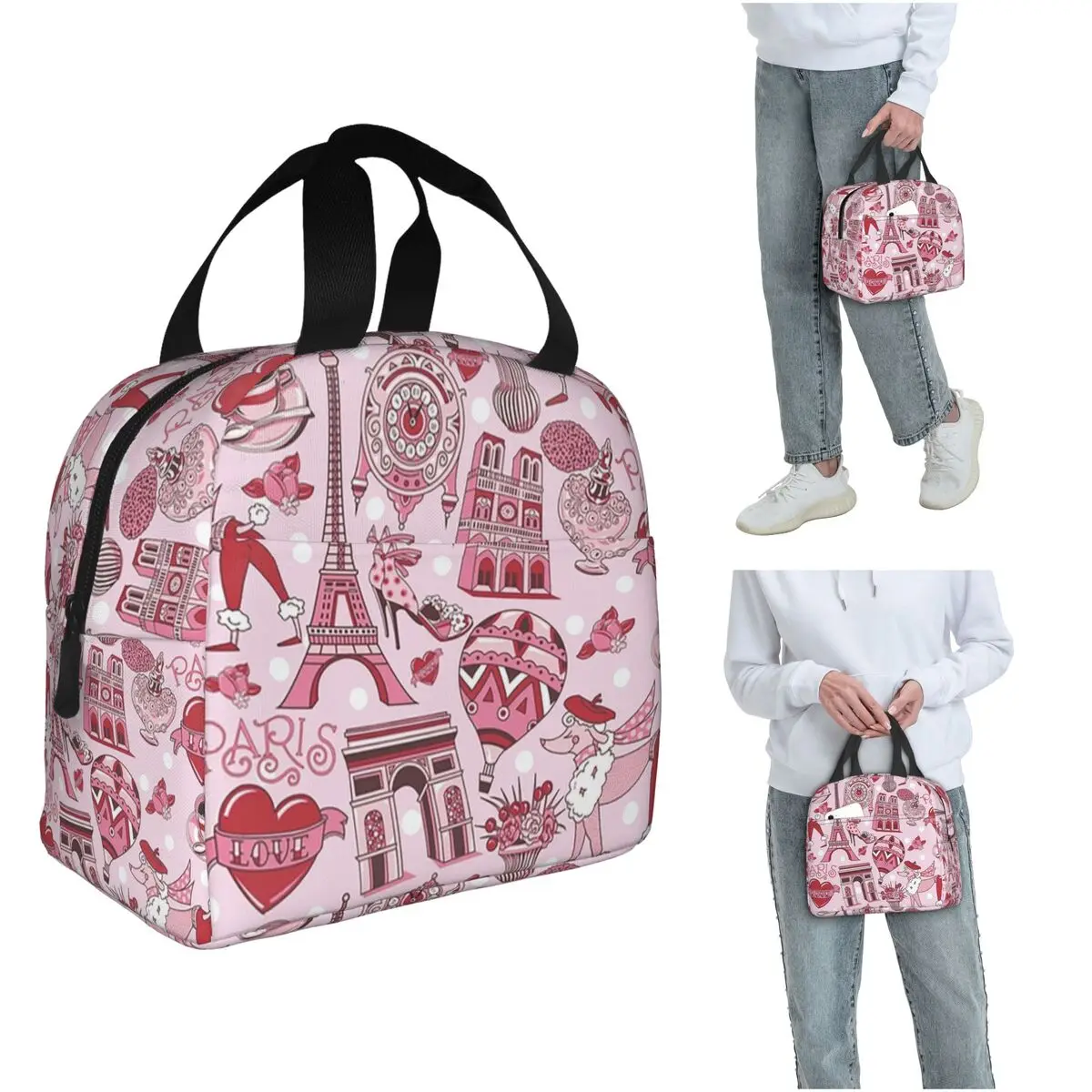 Romantic Paris Eiffel Tower Design Insulated Lunch Bag for Women Children Portable Food Boxes Thermal Lunch Box Tote
Romantic Paris Eiffel Tower Design Insulated Lunch Bag for Women Children Portable Food Boxes Thermal Lunch Box Tote