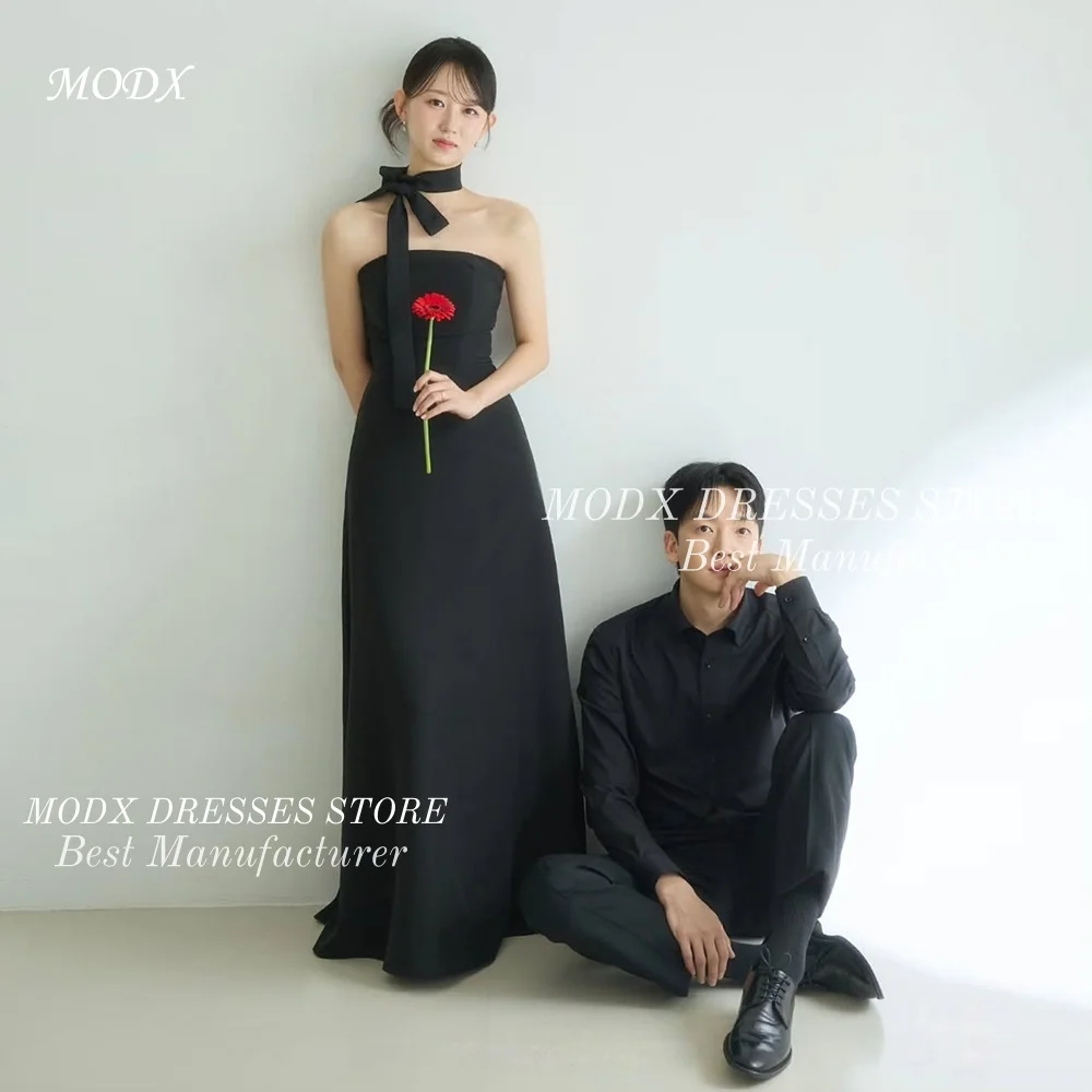 MODX Simple Black Strapless Korean Evening Dresses Customized Sleeveless Women A-Line Party Dress Wedding Guest Party
MODX Simple Black Strapless Korean Evening Dresses Customized Sleeveless Women A-Line Party Dress Wedding Guest Party