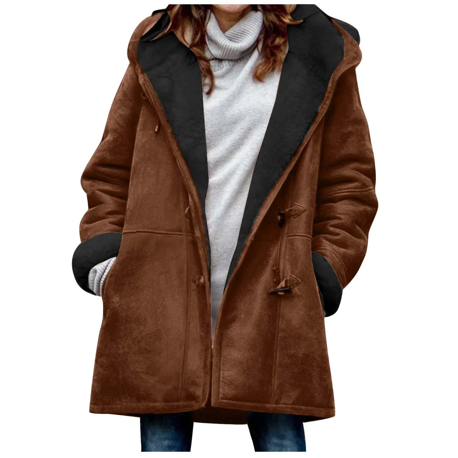 Women Plus Size Jacket Warm Coats Autumn Winter Solid Loose Hoody Jacket Long Sleeve Horn Buckle Pocket Overcoat Ropa De Mujer
Women Plus Size Jacket Warm Coats Autumn Winter Solid Loose Hoody Jacket Long Sleeve Horn Buckle Pocket Overcoat Ropa De Mujer