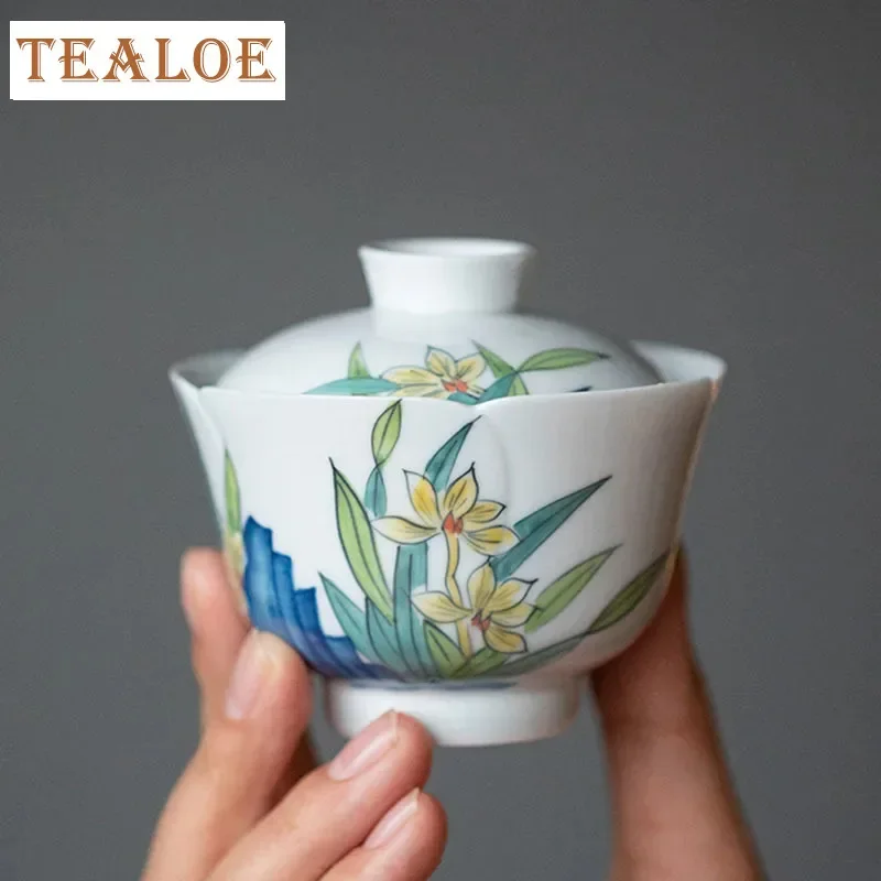 100ml Pure Hand-painted Narcissus Orchid Art Tea Tureen Boutique Tea Maker Gaiwan Ceramic Hand Grasping Tea Bowl Kung Fu Teaware
100ml Pure Hand-painted Narcissus Orchid Art Tea Tureen Boutique Tea Maker Gaiwan Ceramic Hand Grasping Tea Bowl Kung Fu Teaware
