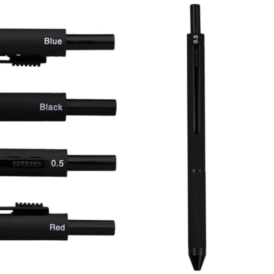4 in 1 Multicolor pen, Metal Cased Multifunction Pen, 0.5mm Mechanical Pencil, Red, Blue and Black, 1-Count Black
4 in 1 Multicolor pen, Metal Cased Multifunction Pen, 0.5mm Mechanical Pencil, Red, Blue and Black, 1-Count Black