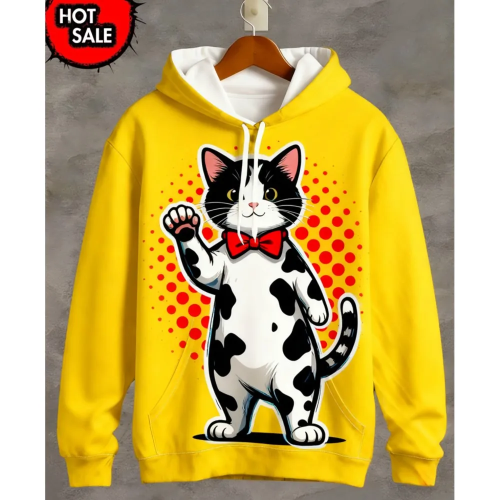 Милые толстовки с 3D принтом кота и животных для мужчин и женщин, модные толстовки большого размера с длинными рукавами, уличная одежда, пуловеры, женская одежда, блузка
Милые толстовки с 3D принтом кота и животных для мужчин и женщин, модные толстовки большого размера с длинными рукавами, уличная одежда, пуловеры, женская одежда, блузка