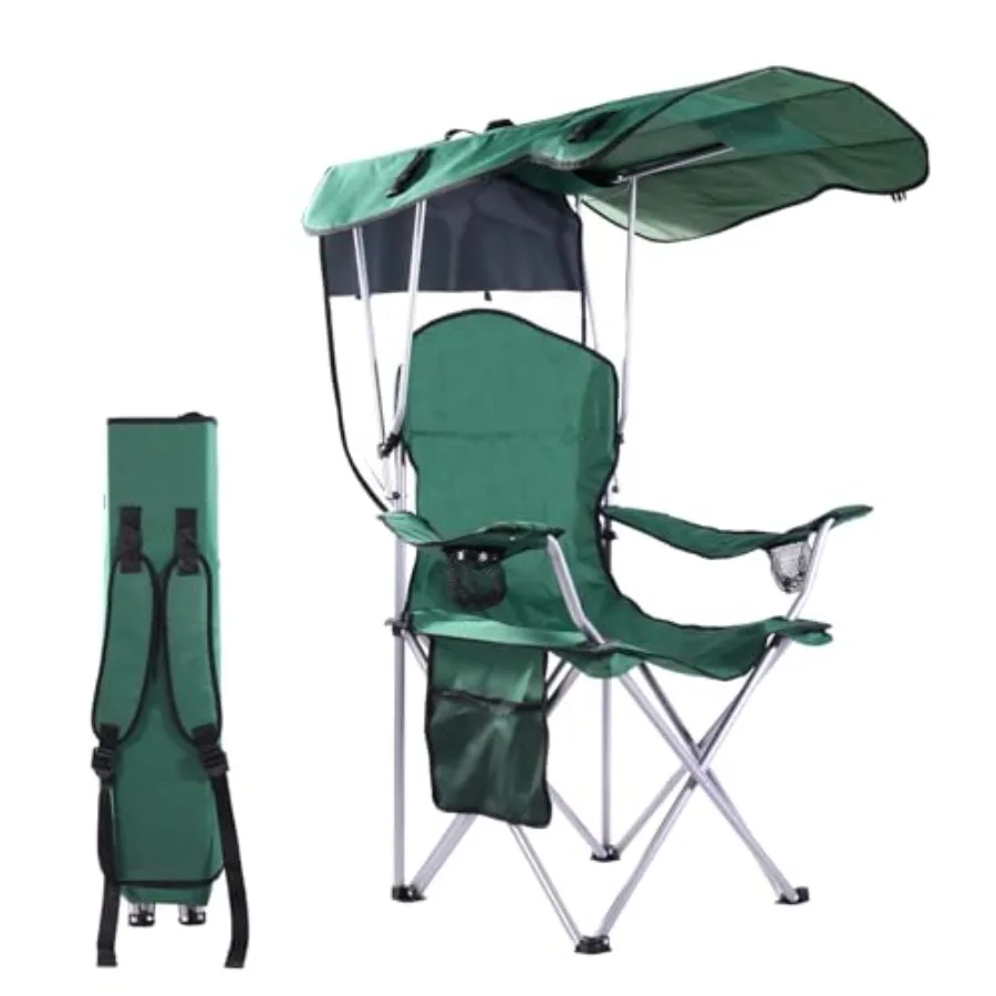 Portable Camping Chair with Canopy - Folding Chair with 600D Ox Canopy in Black for Camping Beach Picnics Fishing Sports
Portable Camping Chair with Canopy - Folding Chair with 600D Ox Canopy in Black for Camping Beach Picnics Fishing Sports