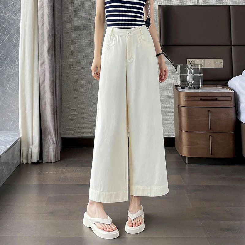 Spring Summer Ankle-Length Pants Tiansi Cotton Wide Leg Jeans Women's High Waist Loose Casual Pants Korean Style Pink Ladies
Spring Summer Ankle-Length Pants Tiansi Cotton Wide Leg Jeans Women's High Waist Loose Casual Pants Korean Style Pink Ladies