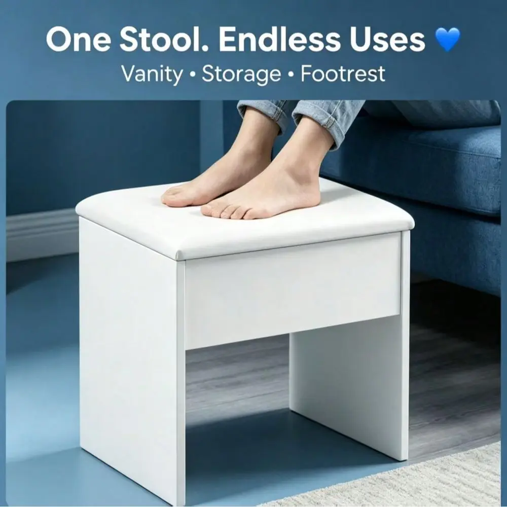 Storage Ottoman Makeup Stool Large Hidden Compartment, Perfect Gift For Her, MultiPurpose Vanity Seat Shoe Bench For Bedroom, E
Storage Ottoman Makeup Stool Large Hidden Compartment, Perfect Gift For Her, MultiPurpose Vanity Seat Shoe Bench For Bedroom, E