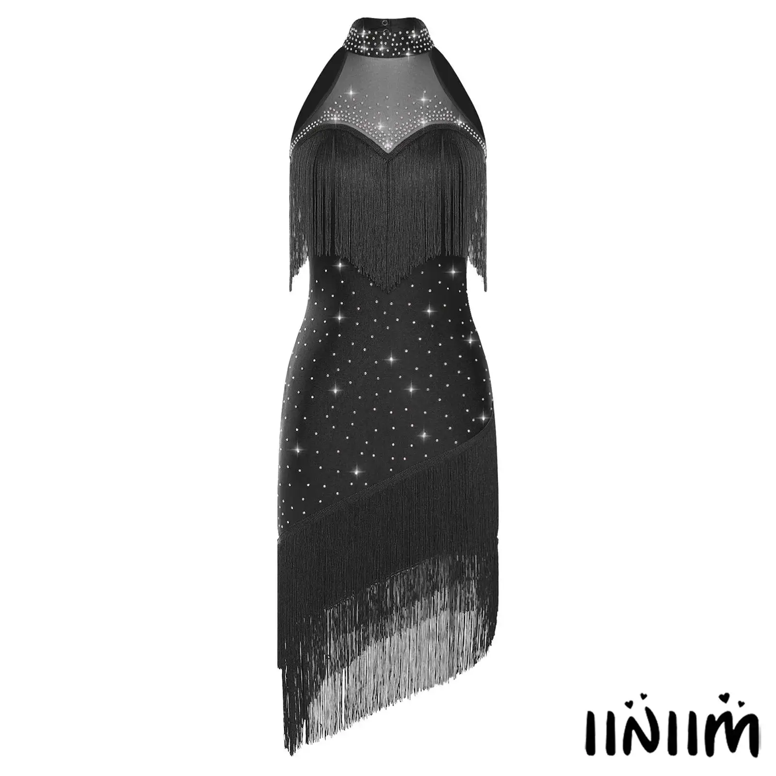 Womens Glamorous Backless Belly Dance Dress Fringe Details Sparkly Latin Tango Performance Outfit Modern Ballroom Dancewear
Womens Glamorous Backless Belly Dance Dress Fringe Details Sparkly Latin Tango Performance Outfit Modern Ballroom Dancewear