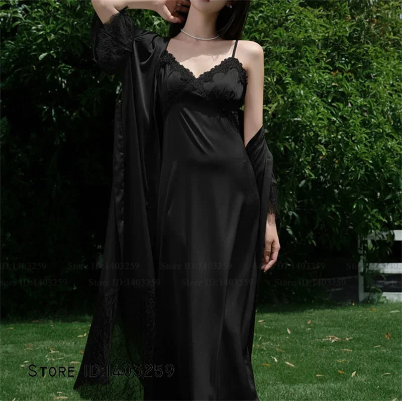 Female Long Robe Nightgown Set Elegant French Style Sleepwear Nightdress Spring Summer New Night Clothes Bathrobe Loose Homewear
Female Long Robe Nightgown Set Elegant French Style Sleepwear Nightdress Spring Summer New Night Clothes Bathrobe Loose Homewear