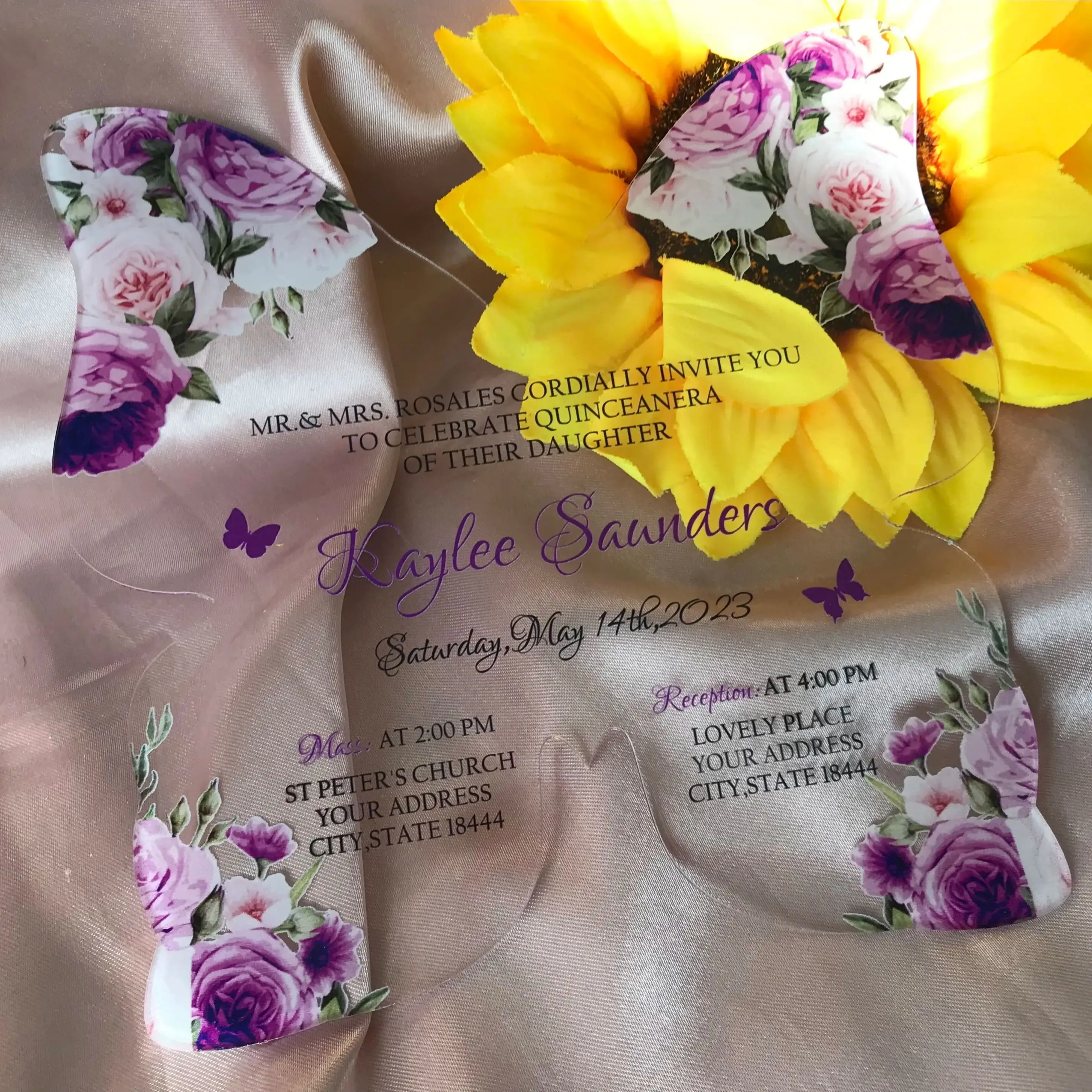 10pcs Acrylic Quinceanera Invitation,Custom Butterfly Transparent Birthday Invitation,Personalized Envelopes for Gift Decoration
10pcs Acrylic Quinceanera Invitation,Custom Butterfly Transparent Birthday Invitation,Personalized Envelopes for Gift Decoration