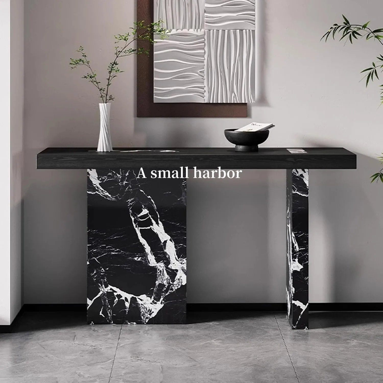 Modern light luxury high-end rock slab entrance table hotel lobby decorative cabinet
Modern light luxury high-end rock slab entrance table hotel lobby decorative cabinet