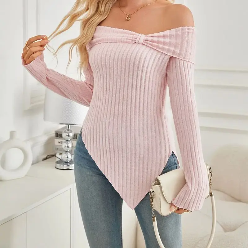 2025 Autumn/Winter New Product Simple Women's Top Fashionable and Elegant One Shoulder Long Sleeve Slim fit Split T-shirt
2025 Autumn/Winter New Product Simple Women's Top Fashionable and Elegant One Shoulder Long Sleeve Slim fit Split T-shirt