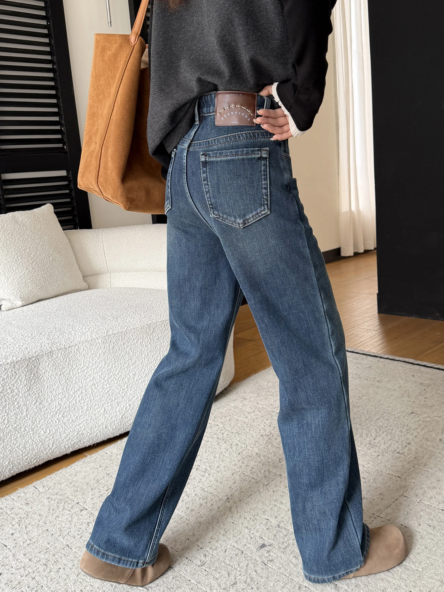 Women's Retro Fce Lined Skinny Jeans High Waist Straight Leg Warm Winter Denim Pants High Elastici Loose Floor Length
Women's Retro Fce Lined Skinny Jeans High Waist Straight Leg Warm Winter Denim Pants High Elastici Loose Floor Length