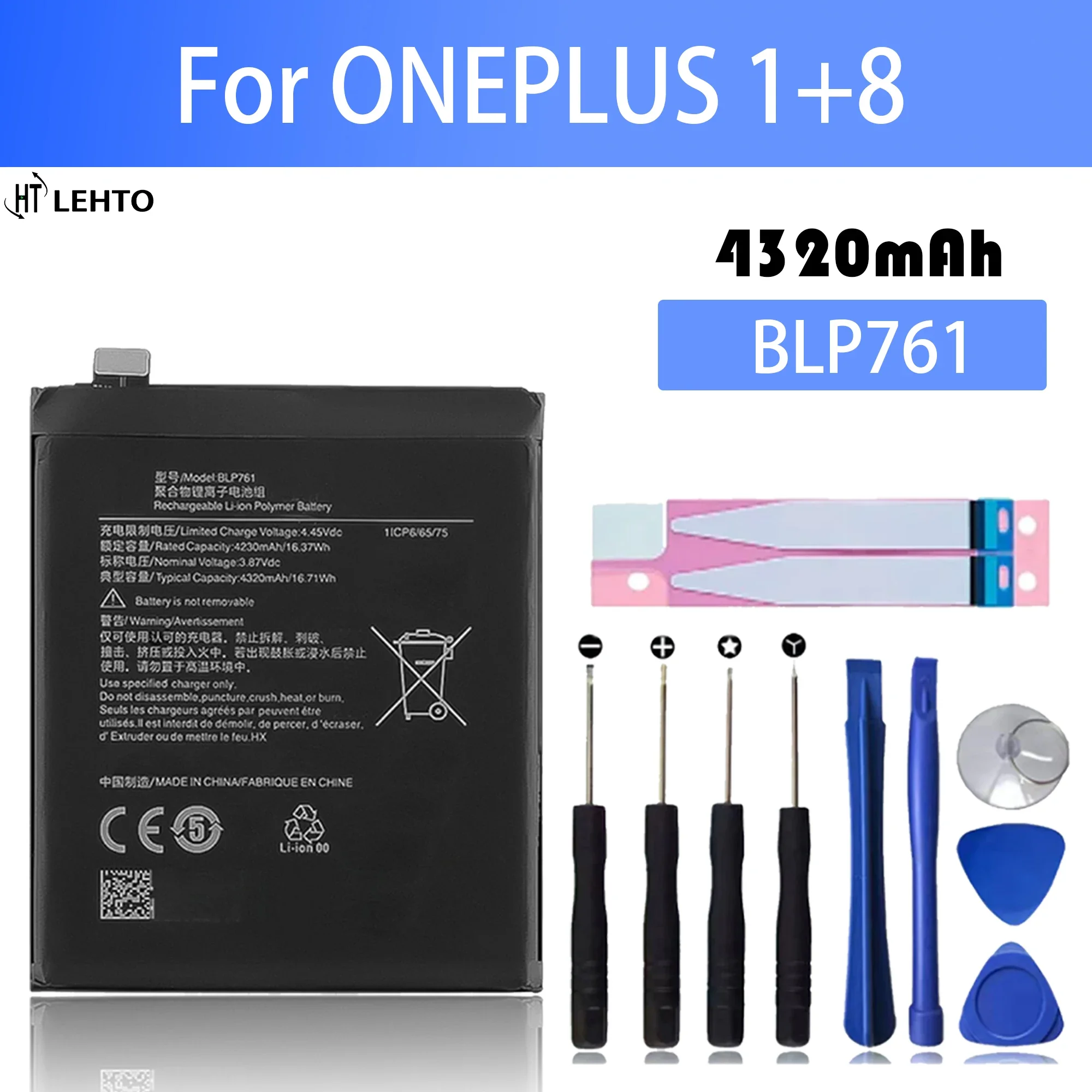 BLP761 Battery For OPPO Oneplus 8 For OnePlus 8 1+8 Repair Part high capacity Capacity Mobile Phone Batteries
BLP761 Battery For OPPO Oneplus 8 For OnePlus 8 1+8 Repair Part high capacity Capacity Mobile Phone Batteries