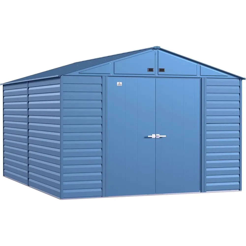 10' x 14' Lockable Steel Outdoor Storage Shed - Blue Grey
10' x 14' Lockable Steel Outdoor Storage Shed - Blue Grey