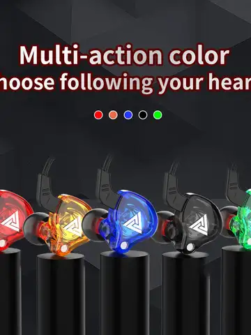 Original QKZ AK6 In Ear Earphone 6 Dynamic Driver Unit Headphone With Mic Stereo Sports HIFI Subwoofer Headset Monitor Earbuds