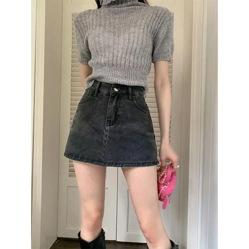 Classic High Waist Jean Skirt Stretchy A-Line Mini Skirt Casual Slim Fit Cargo Skirt Women
Classic High Waist Jean Skirt Stretchy A-Line Mini Skirt Casual Slim Fit Cargo Skirt Women