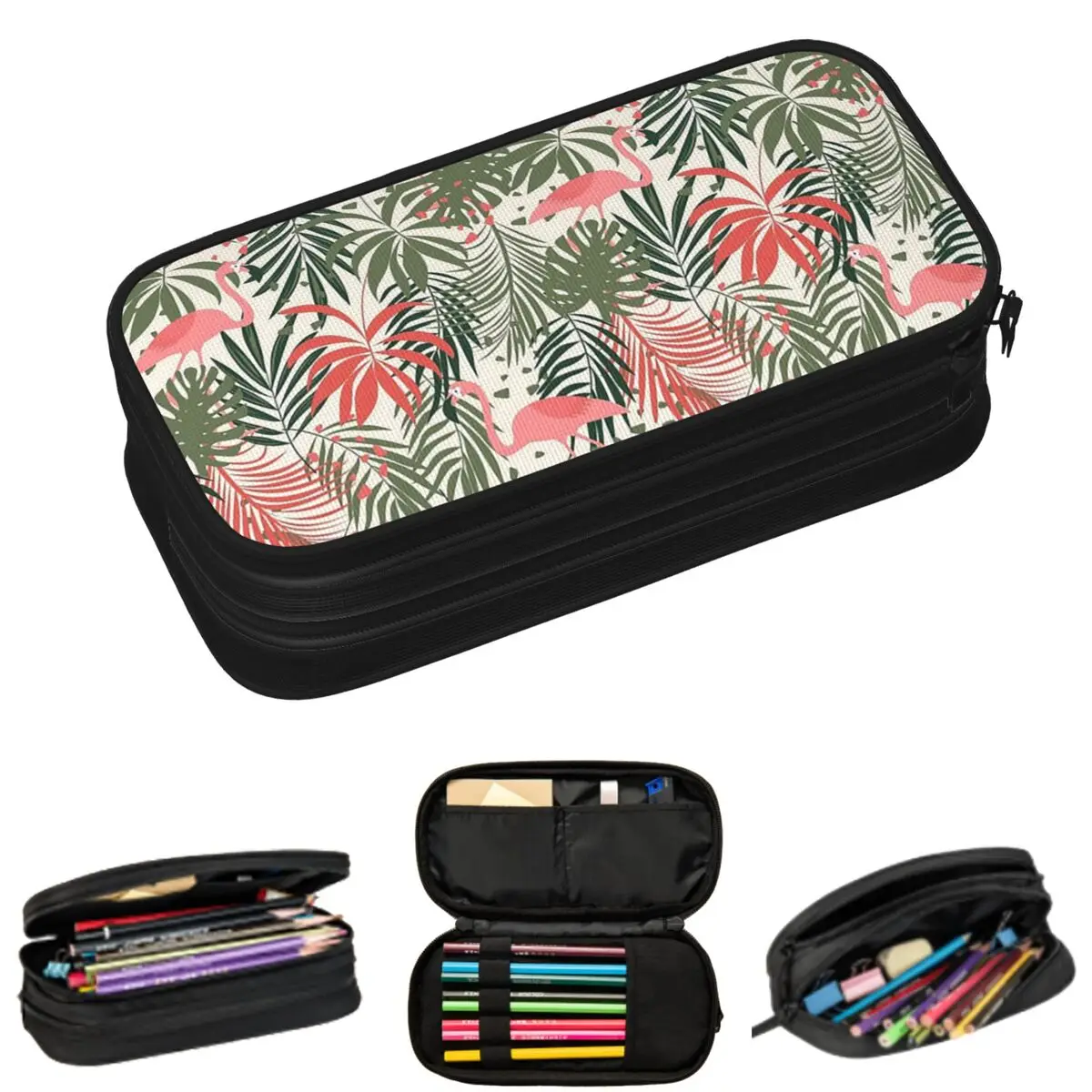 Pink Flamingo And Tropical Palm Pattern Pencil Cases for Student School Pen Box Pencil Bag Big Capacity Pencil Pouch
Pink Flamingo And Tropical Palm Pattern Pencil Cases for Student School Pen Box Pencil Bag Big Capacity Pencil Pouch