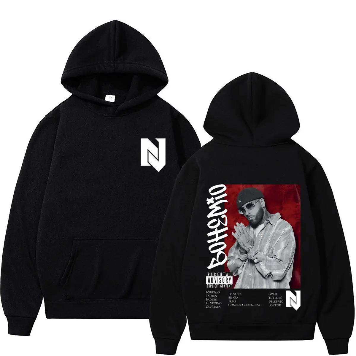 Nicky Jam Bohemio Album Tour 2026 Print Hoodie Men Women Fashion Pullover Loose Casual Oversized Hip-hop Long Sleeves Sweatshirt
Nicky Jam Bohemio Album Tour 2026 Print Hoodie Men Women Fashion Pullover Loose Casual Oversized Hip-hop Long Sleeves Sweatshirt
