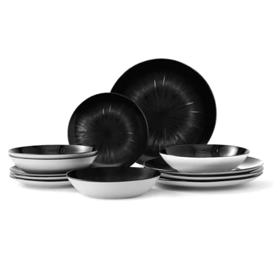 12 Pcs Round Kitchen Dinnerware SetsPlates and Bowls sets Dishes Plates Bowls Dish Set Plates and Bowls Service for 4 Chip Resi
12 Pcs Round Kitchen Dinnerware SetsPlates and Bowls sets Dishes Plates Bowls Dish Set Plates and Bowls Service for 4 Chip Resi