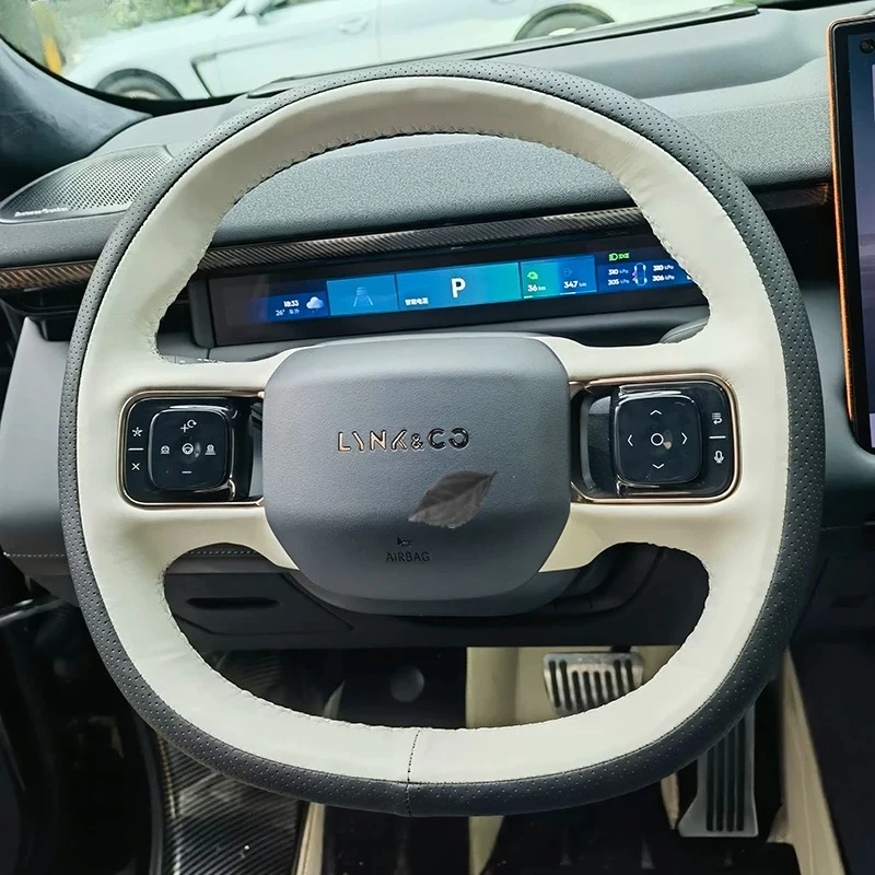 for Lynk & Co 900 2025 2026 Hand-Stitched Black white Genuine Leather car Steering Wheel Cover
for Lynk & Co 900 2025 2026 Hand-Stitched Black white Genuine Leather car Steering Wheel Cover