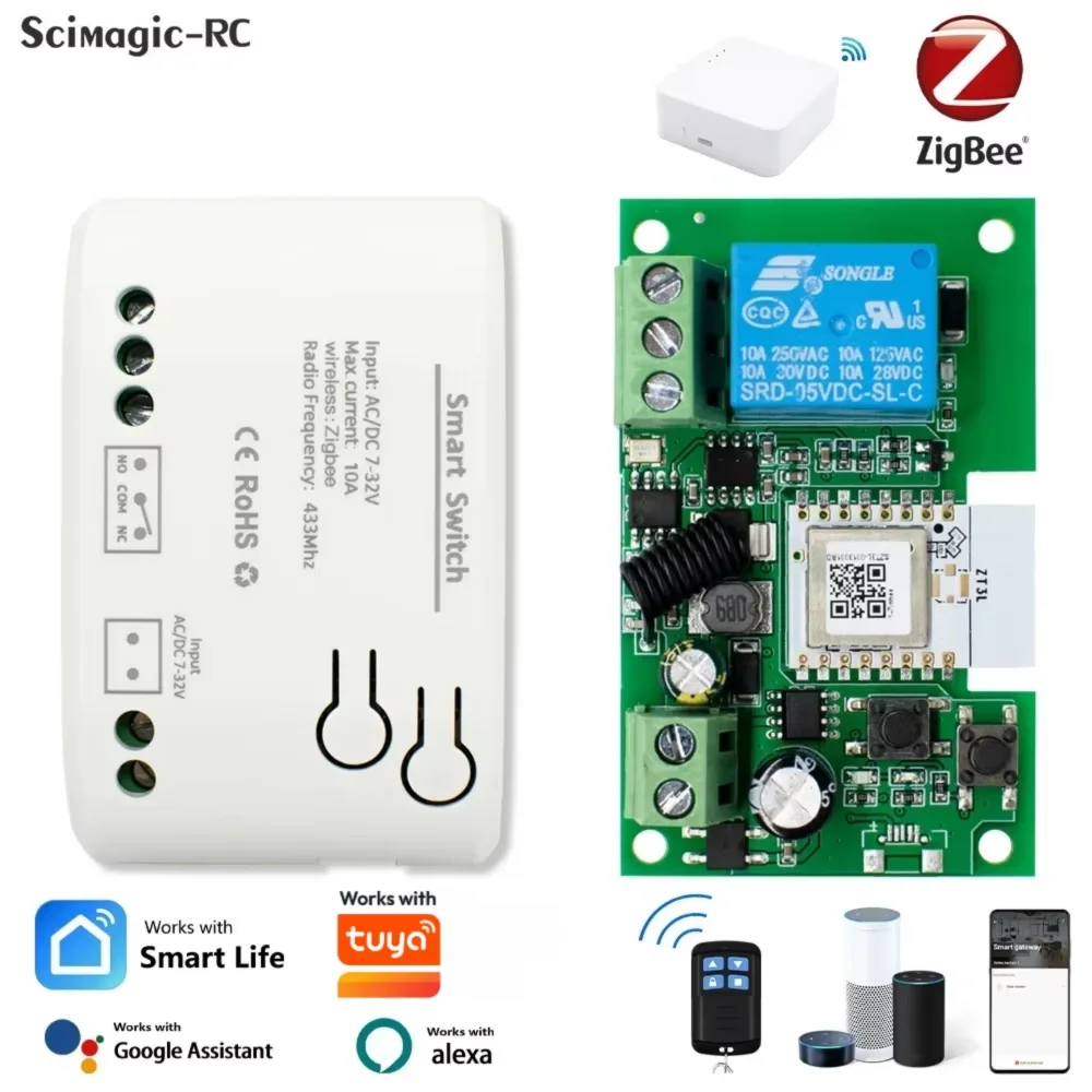 Zigbee Smart Home Automation Module Switch DC AC 7-32V 12V 24V 85-250V Relay DIY Timer Works with Tuya Smartlife Alexa
Zigbee Smart Home Automation Module Switch DC AC 7-32V 12V 24V 85-250V Relay DIY Timer Works with Tuya Smartlife Alexa