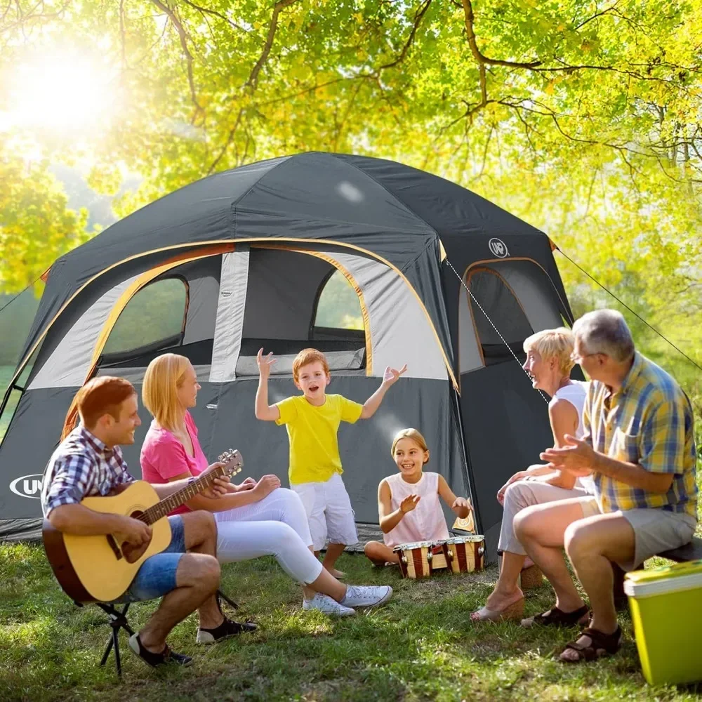 Tents 6 Person Waterproof Windproof Easy Setup,Double Layer Family Camping Tent with 1 Mesh Door & 5 Large Mesh Windows Tents
Tents 6 Person Waterproof Windproof Easy Setup,Double Layer Family Camping Tent with 1 Mesh Door & 5 Large Mesh Windows Tents