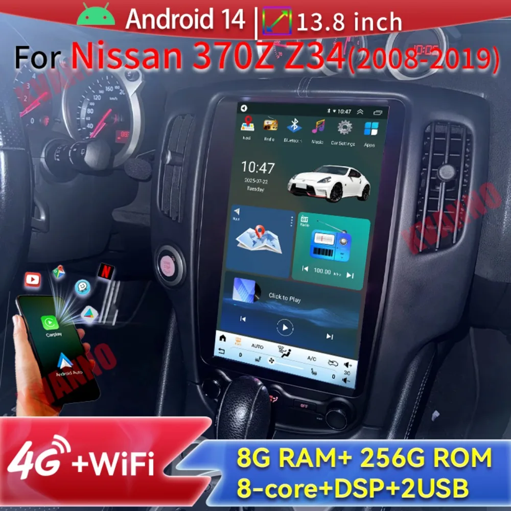 Latest Wallpaper Screen For Nissan 370Z Z34 2008-2019 2DIN Android 14 Car Radio Multimedia Player Tesla Screen GPS Navigation 4G
Latest Wallpaper Screen For Nissan 370Z Z34 2008-2019 2DIN Android 14 Car Radio Multimedia Player Tesla Screen GPS Navigation 4G