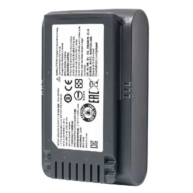 3500mAh 21.6V for Samsung VCA-SBT90/XAA JET70 JET75 PET JET90 JET90E VS9000 VS20R9074S2 VS15T7032P4 Vacuum Cleaner Battery
3500mAh 21.6V for Samsung VCA-SBT90/XAA JET70 JET75 PET JET90 JET90E VS9000 VS20R9074S2 VS15T7032P4 Vacuum Cleaner Battery