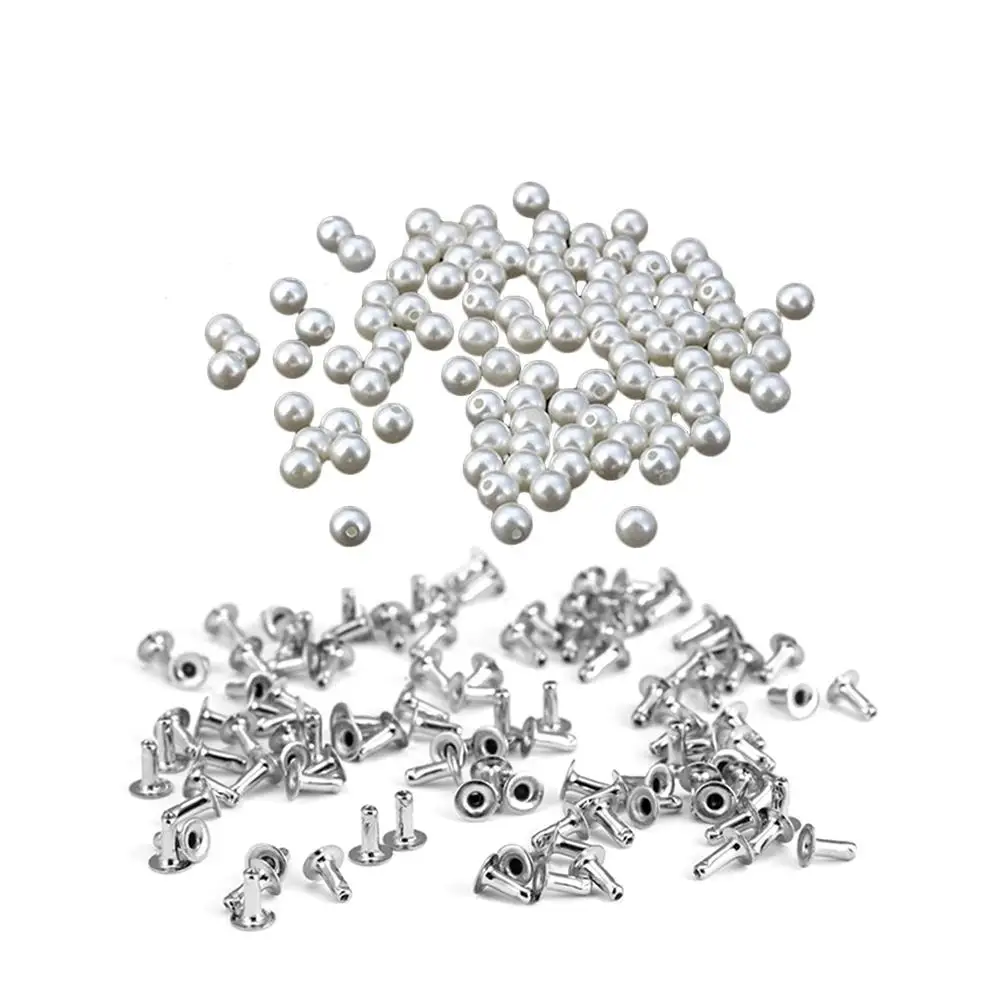 100 Pcs Beads for Crafts Pearl Rivets Earrings Women Bracelet Nail Pearls White
100 Pcs Beads for Crafts Pearl Rivets Earrings Women Bracelet Nail Pearls White