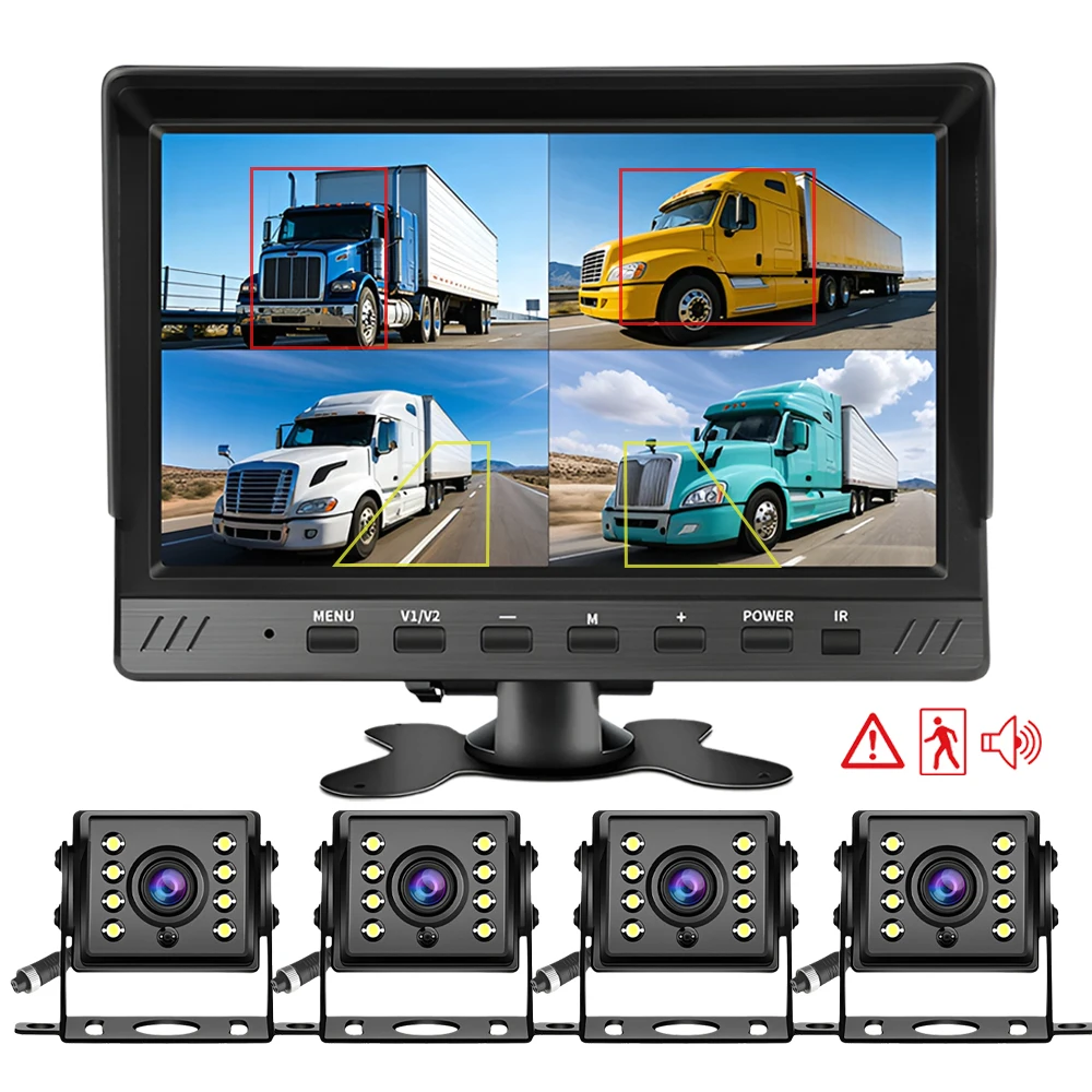 BSD Blind Spot Alarm 7 Inch IPS 4CH AHD 1080P DVR Recorder Monitor Waterproof IR Camera For Truck Bus RV Van SUV Trailer
BSD Blind Spot Alarm 7 Inch IPS 4CH AHD 1080P DVR Recorder Monitor Waterproof IR Camera For Truck Bus RV Van SUV Trailer