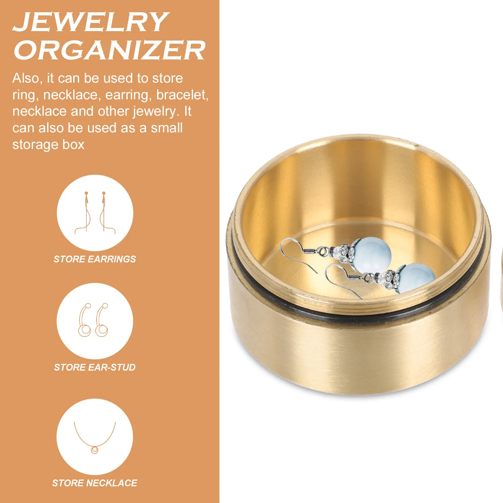 1pc Golden Round Storage Box Waterproof Medicine Holder For Jewelry Ring Earring Bracelet Organizer Copper Craft Table Decor
1pc Golden Round Storage Box Waterproof Medicine Holder For Jewelry Ring Earring Bracelet Organizer Copper Craft Table Decor