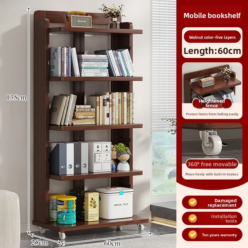 Multi-functional Simple bookcase floor-to-ceiling movable multi-layer storage with wheels, living room integrated wall bookshelf
Multi-functional Simple bookcase floor-to-ceiling movable multi-layer storage with wheels, living room integrated wall bookshelf