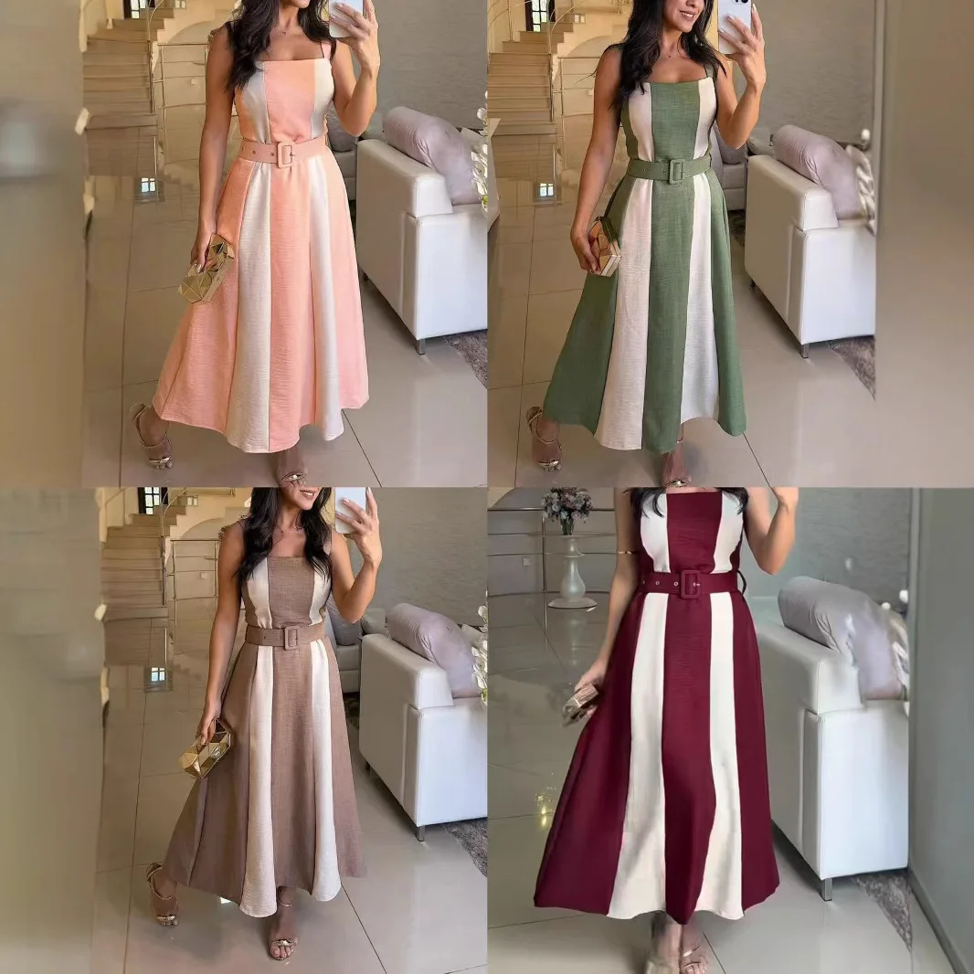 2025 Dress Women Elegant Fashion Beautiful Women's Dresses Party New Slim Fashion Contrast Color Dress Sleeveless Long Skirt
2025 Dress Women Elegant Fashion Beautiful Women's Dresses Party New Slim Fashion Contrast Color Dress Sleeveless Long Skirt
