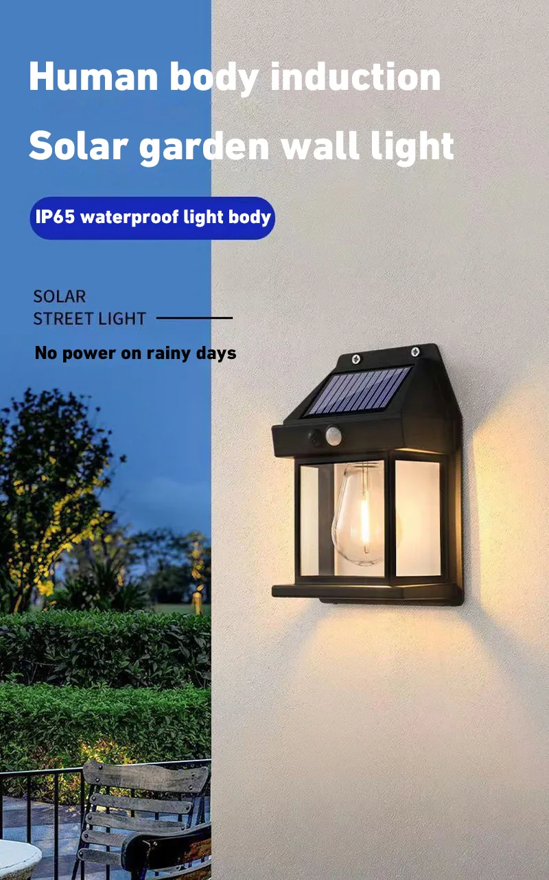 LED Outdoor Solar Wall Light Tungsten Night Lamp Intelligent Motion Sensor Wall Lamp Waterproof Courtyard Garden Decoration Lamp
LED Outdoor Solar Wall Light Tungsten Night Lamp Intelligent Motion Sensor Wall Lamp Waterproof Courtyard Garden Decoration Lamp