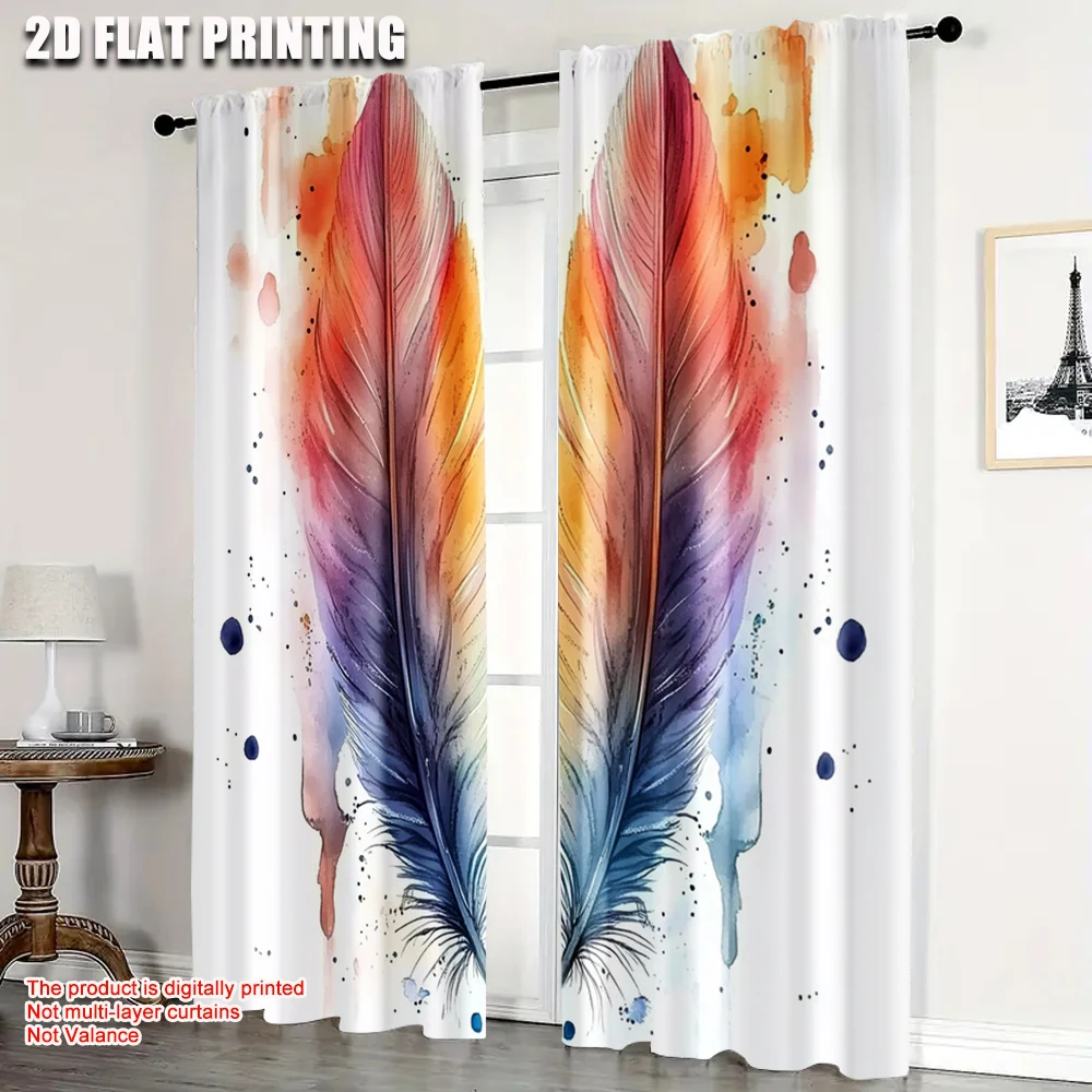 2pcs, Curtains Digital Printed 2D print Two Vintage Colorful Feather Versatile Polyester (without rod) Outdoor Decorations Use
2pcs, Curtains Digital Printed 2D print Two Vintage Colorful Feather Versatile Polyester (without rod) Outdoor Decorations Use