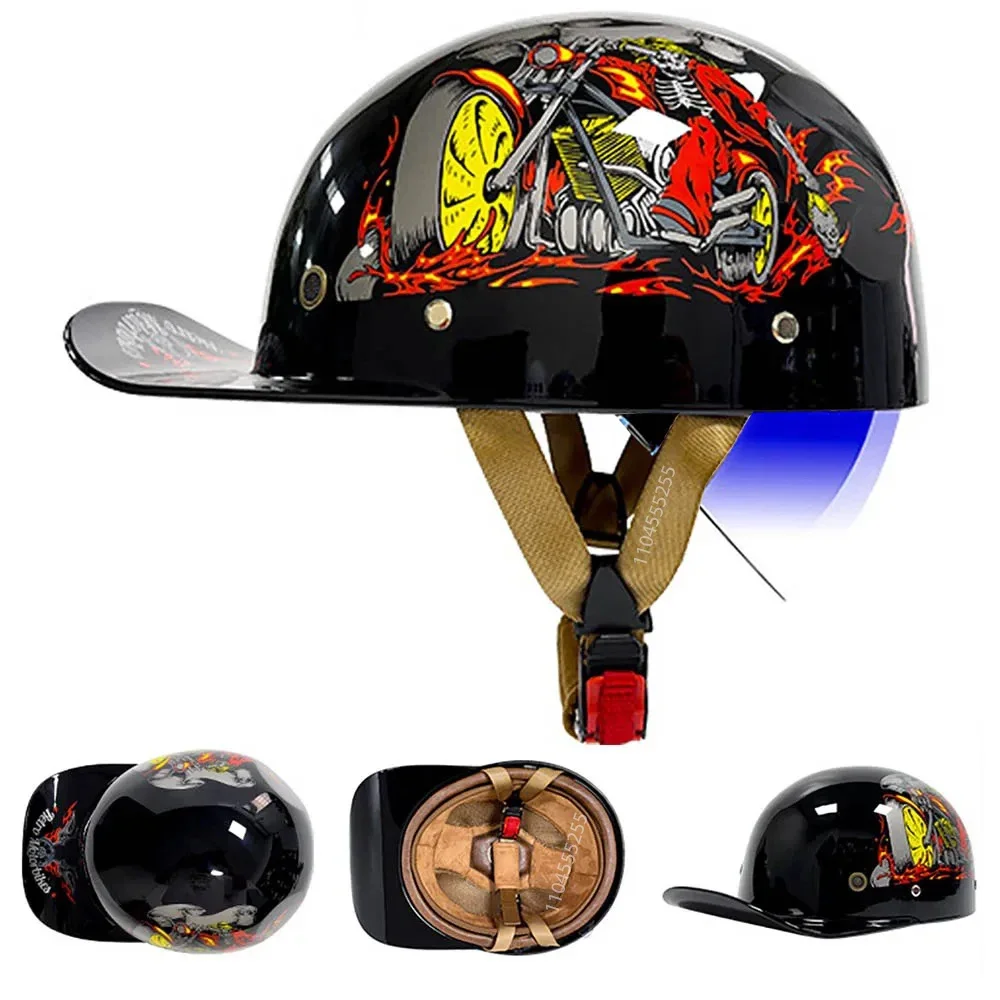 Retro Motorcycle Helmet Baseball Cap Men Women Half Helmet Protection Cap Riding Racing Vintage Moto Helmet DOT Certification
Retro Motorcycle Helmet Baseball Cap Men Women Half Helmet Protection Cap Riding Racing Vintage Moto Helmet DOT Certification