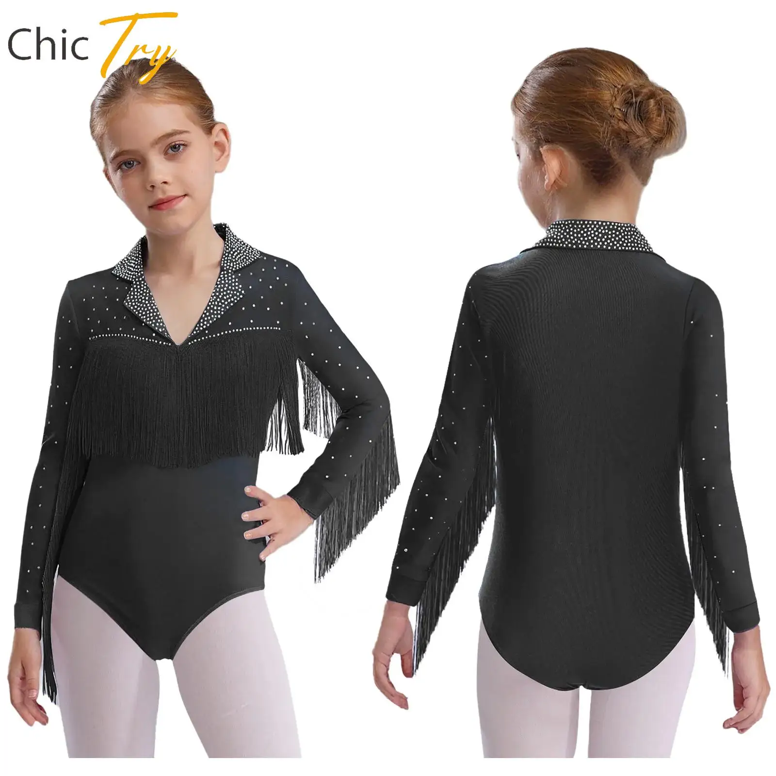 Unisex Kids Latin Dance Leotard Dress Modern Ballroom Cha-Cha Tango Dance Costumes Long Sleeve Shiny Rhinestones Tassel Bodysuit
Unisex Kids Latin Dance Leotard Dress Modern Ballroom Cha-Cha Tango Dance Costumes Long Sleeve Shiny Rhinestones Tassel Bodysuit