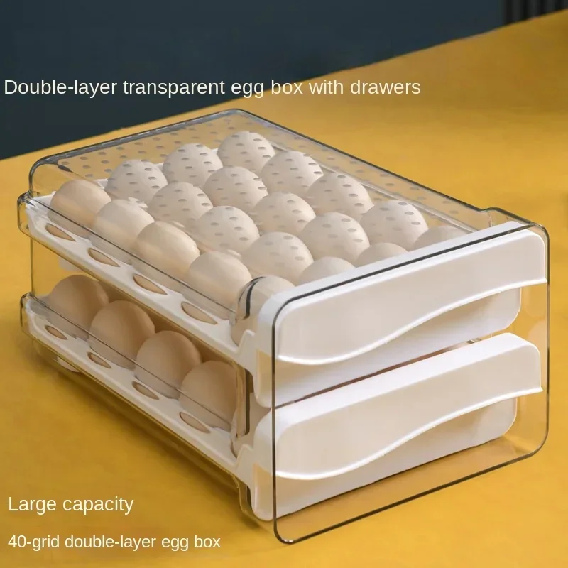 Transparent Egg Storage Box Drawer-Type Preservation Storage Egg Box for Refrigerator Kitchen Shelf Supports Stand for Eggs
Transparent Egg Storage Box Drawer-Type Preservation Storage Egg Box for Refrigerator Kitchen Shelf Supports Stand for Eggs