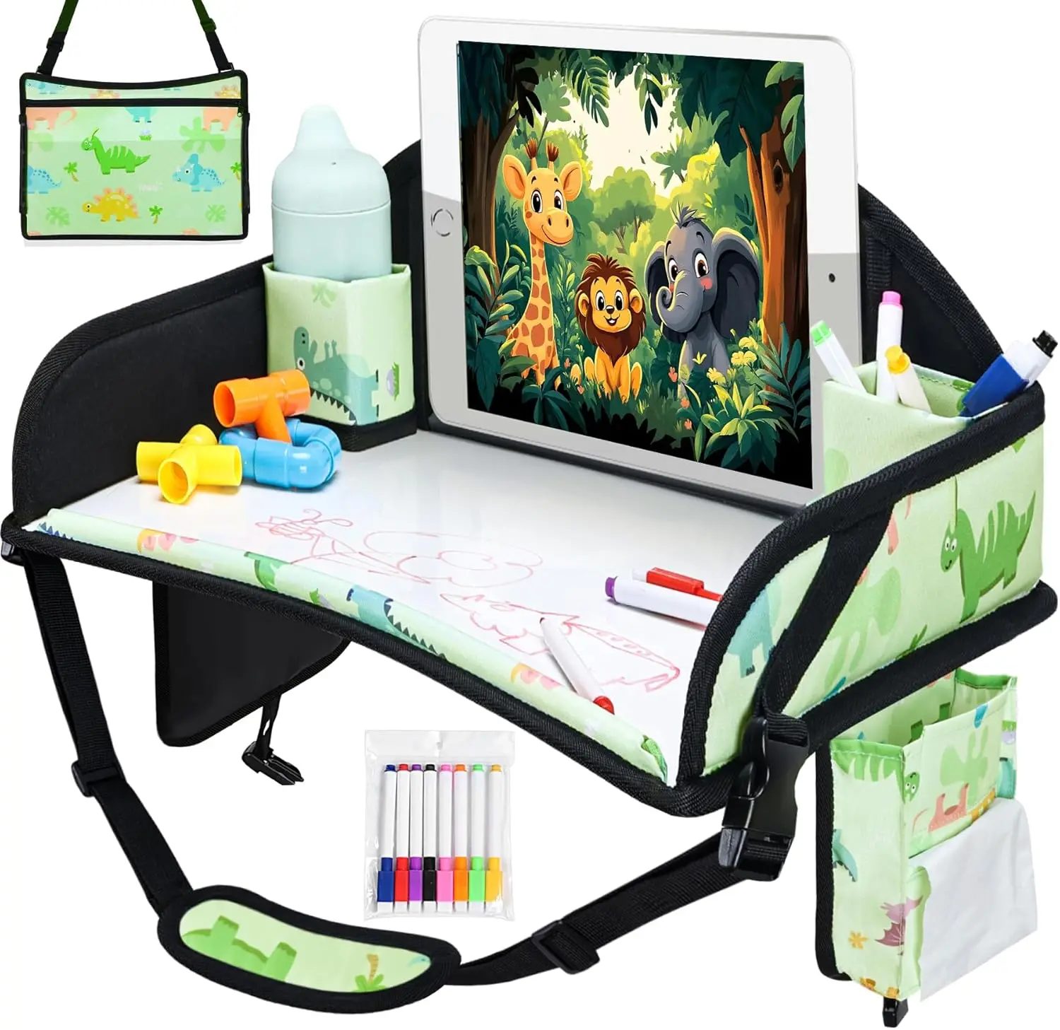 Kids Travel Tray, Car Seat Tray for kids Travel, Toddler Road Trip Essentials With Drawing Kit, Toddler Lap Desk Organizer for Car, Carseat Table for Airplane
Kids Travel Tray, Car Seat Tray for kids Travel, Toddler Road Trip Essentials With Drawing Kit, Toddler Lap Desk Organizer for Car, Carseat Table for Airplane