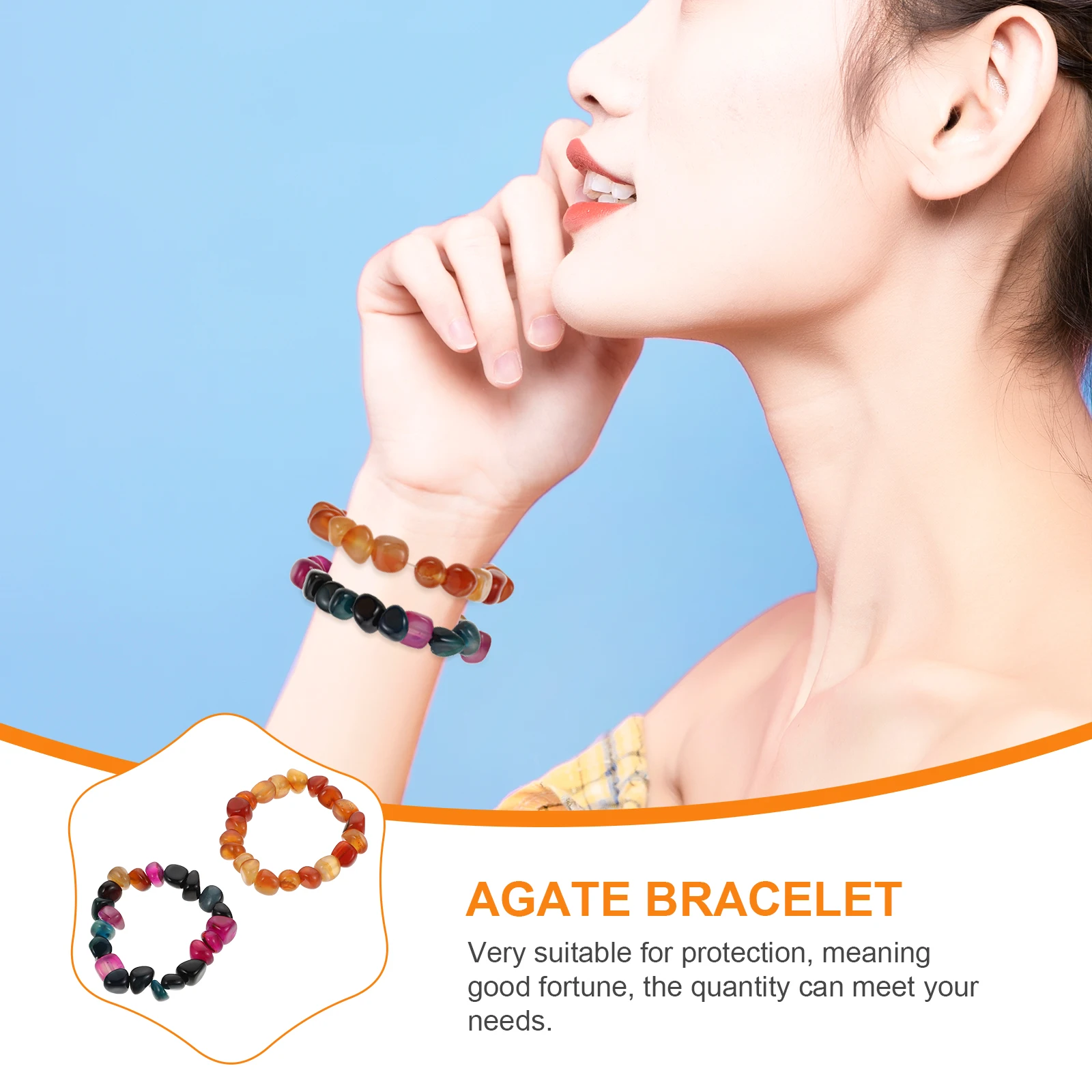 2 pcs Multicolor Bracelets Gemstone Beaded Agate Bracelet Unshaped Yoga Bracelet Gift for Men Women Popular Jewelry
2 pcs Multicolor Bracelets Gemstone Beaded Agate Bracelet Unshaped Yoga Bracelet Gift for Men Women Popular Jewelry
