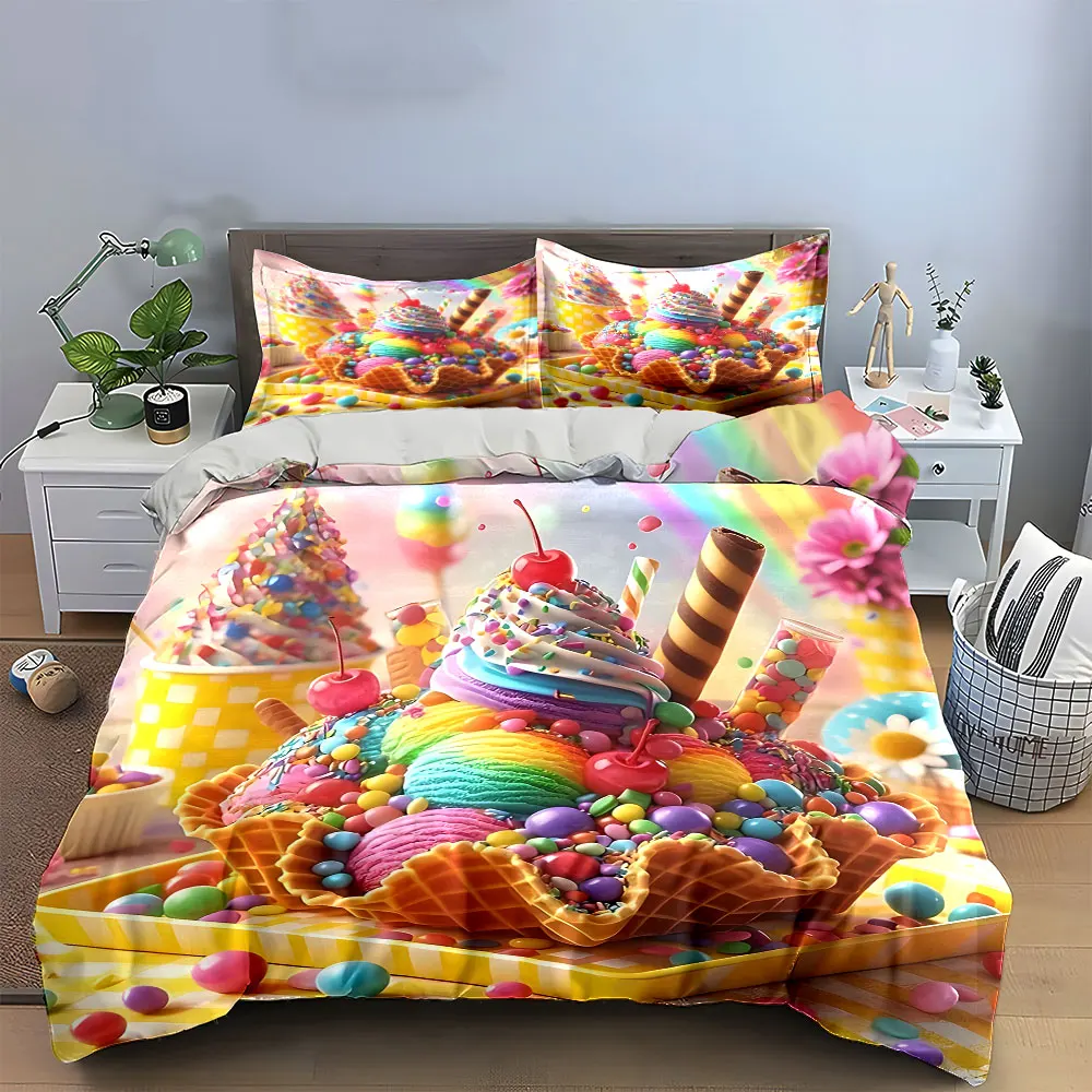 "Colorful Ice Cream Party Set" Bedding Set with 1 Duvet Cover 2 Pillowcases Single Double King Queen, Gift
"Colorful Ice Cream Party Set" Bedding Set with 1 Duvet Cover 2 Pillowcases Single Double King Queen, Gift