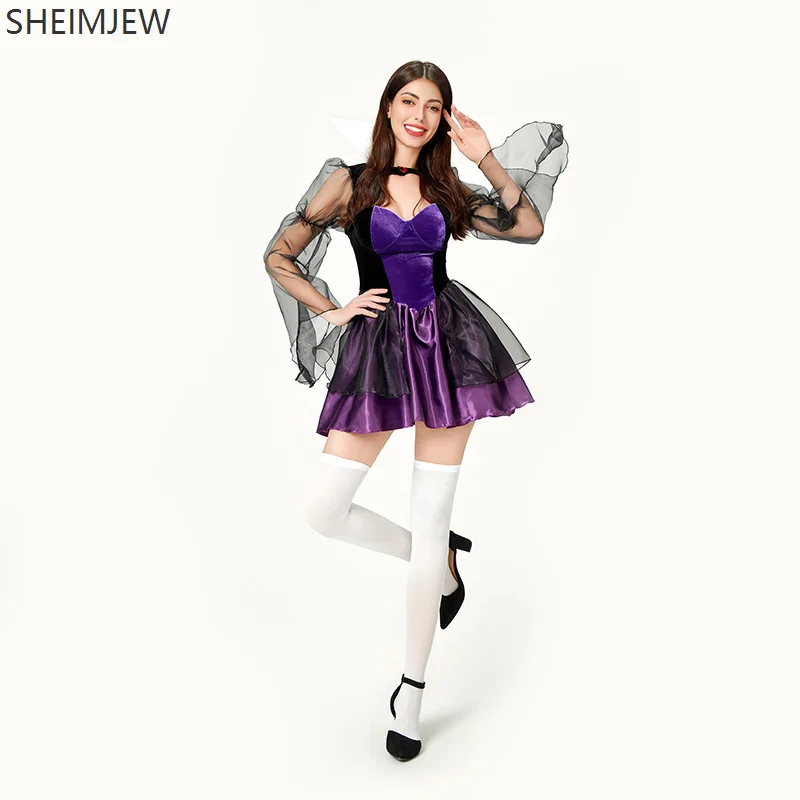 Halloween Cosplay Witch Costume Female Dream In Wonderland Lace Sleeves Queen Poker Queen Dress Sexy Masquerade Performance Gown
Halloween Cosplay Witch Costume Female Dream In Wonderland Lace Sleeves Queen Poker Queen Dress Sexy Masquerade Performance Gown