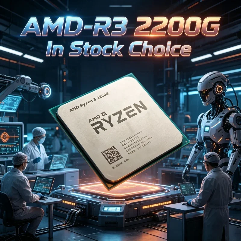 AMD Snappy Ryzen 3 2200G CPU, 4-Core 4-Thread, 3.5GHz, Zen Architecture, 14nm, YD2200C5M4MFB, AM4 Socket, No Cooler
AMD Snappy Ryzen 3 2200G CPU, 4-Core 4-Thread, 3.5GHz, Zen Architecture, 14nm, YD2200C5M4MFB, AM4 Socket, No Cooler