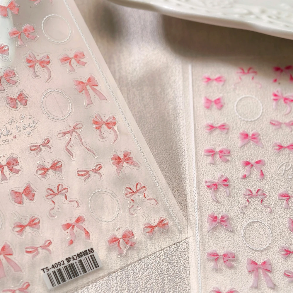 Dreamy Bow Nail Sticker Tie knot Silk Ribbon Pink Cute Star Bowknot Lace border 5D Nail Art Sticker Self Adhesive Manicure Decal
Dreamy Bow Nail Sticker Tie knot Silk Ribbon Pink Cute Star Bowknot Lace border 5D Nail Art Sticker Self Adhesive Manicure Decal